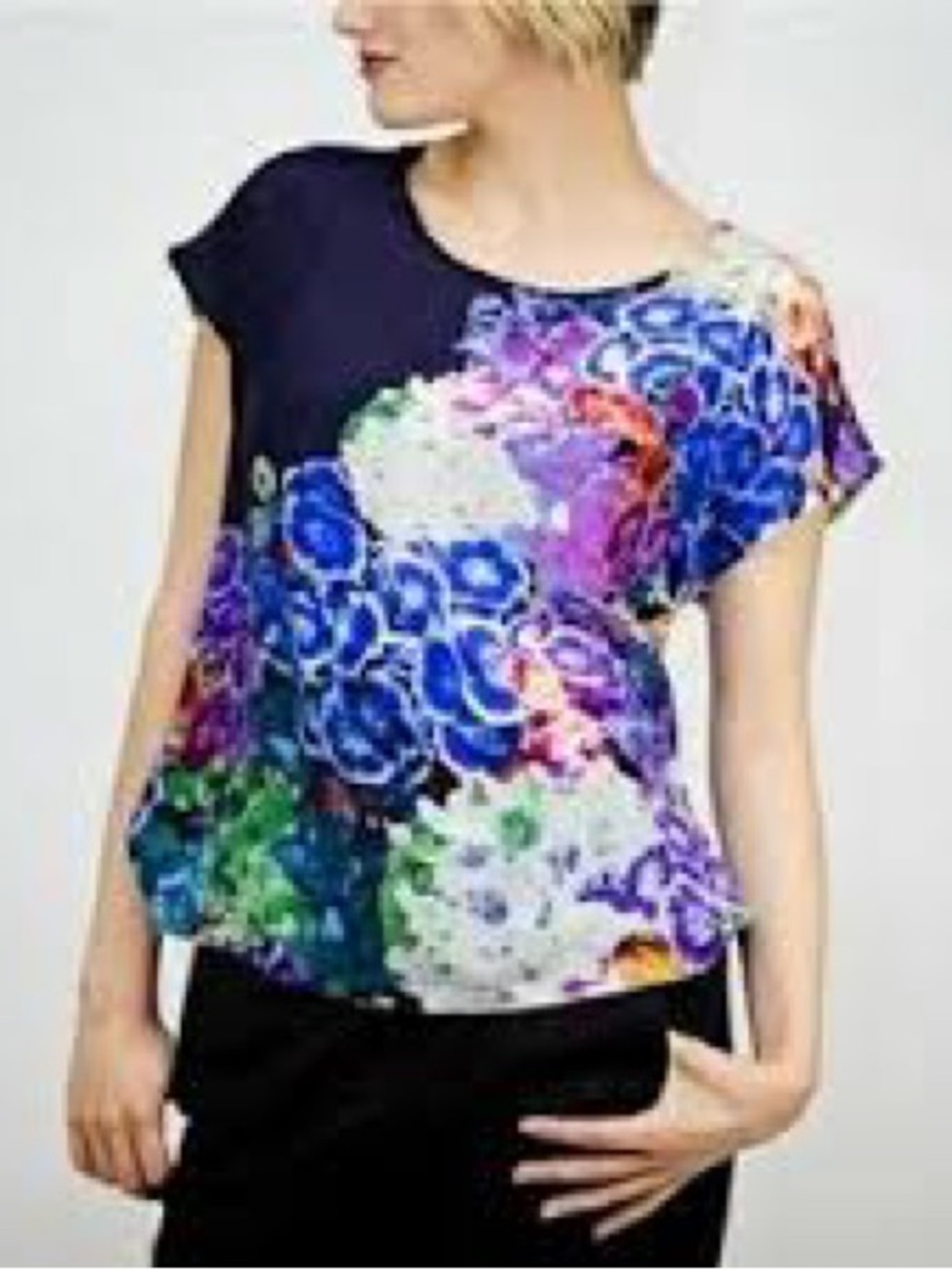 Anthropologie (Maeve) | 100% Silk Artsy Tokonoma Floral Top | Size 0